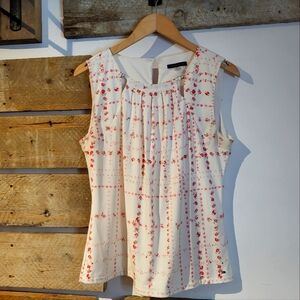Tommy Hilfiger Floral Sleeveless Top - White And Pink